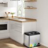 Caixote para reciclagem / separador de Cozinha 3 X 8 L com Tampas e Pedais SONGMICS
