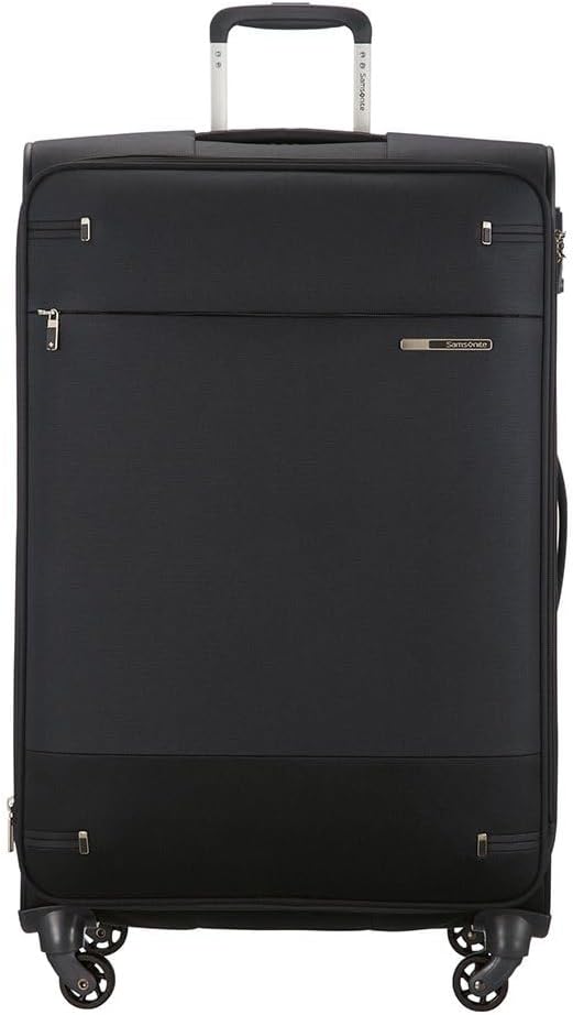 Mala de Viagem Samsonite Base Boost 78 cm 105 L com 4 Rodas e Cadeado TSA Ligeira e Ampliável - Negro