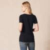 (XXL) T-Shirt de Manga Curta Amazon Essentials Regular-Fit Gola V Mulher Pack de 2 Preto