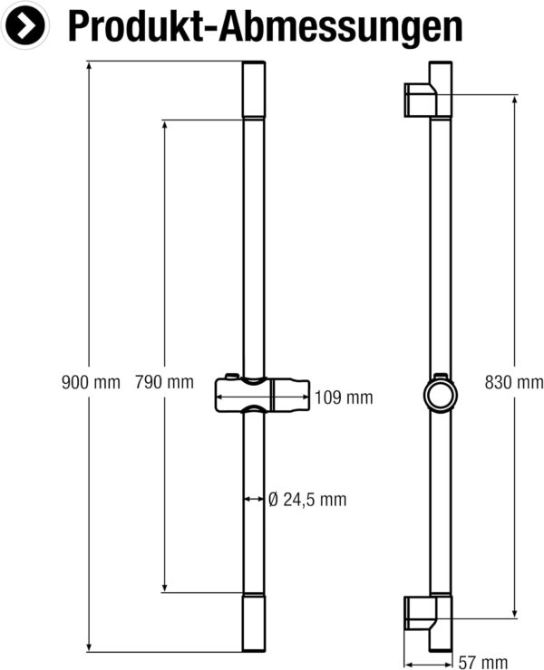 second_B07KCTV26S_216_130326 Barra de Duche Cornat TECB3442 Cromada 90 cm