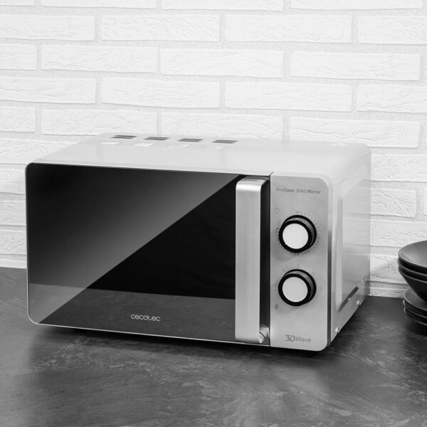 Micro-ondas Cecotec 700 W 20 L ProClean 3060 Mirror Tecnologia 3DWave Ready2Clean Plateado