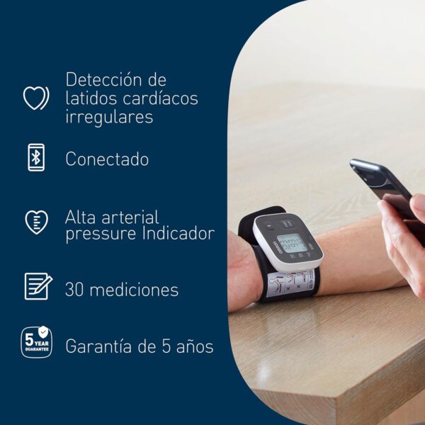 Medidor de Tensão de Pulso OMRON RS3 Intelli IT com Bluetooth Compatível iOS Android