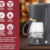 Cafeteira Americana BEPER BC.060 de Gotejamento 6 Chavenas Cor Negra
