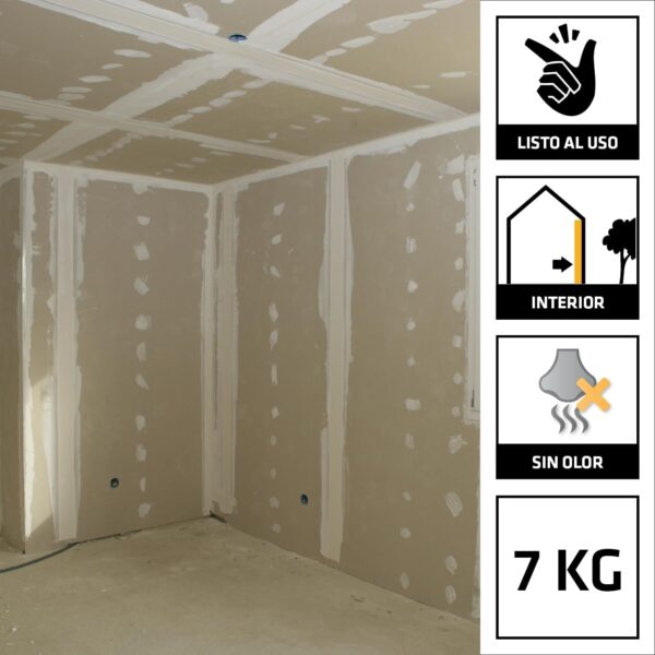 (7 Kg) Pasta de gesso SikaWall 326 Enchimento de Juntas de placas de gesso cartonado - Pronto a usar