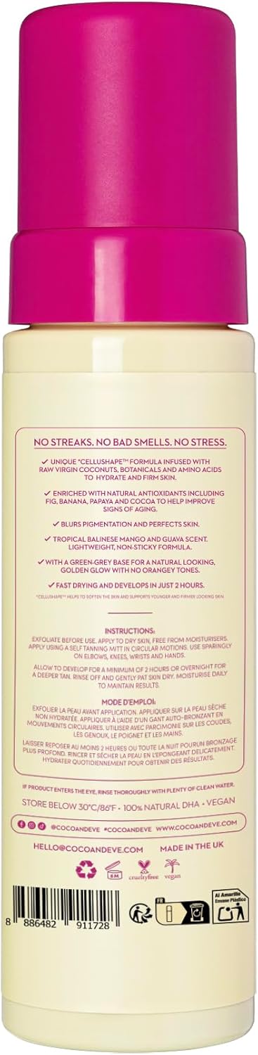 second_B08G1LQGLN_8_130326 Espuma Autobronzeadora Coco & Eve Sunny Honey Bali Anticelulite Antienvelhecimento Orgânico (Escuro)