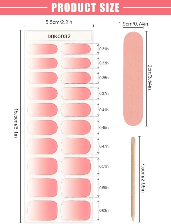 Kalolary Gel Pegatinas Rosa Degradado 20PCS Esmalte Autoadesivo de Unhas com Lima e Pau