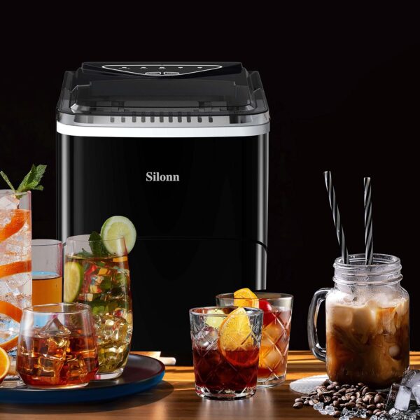 Máquina de fazer Cubos de Gelo Silonn Pequena Autolimpante até 12 Kg em 24 H