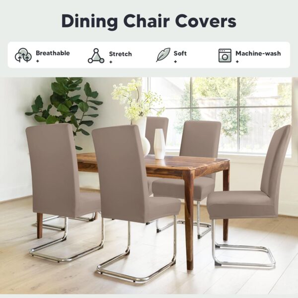 Pack de 6 Capas Elásticas para Cadeiras de Jantar Extraíveis e Duráveis Caqui