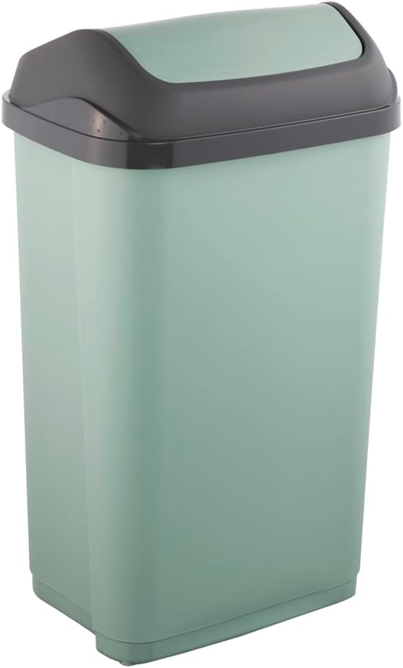 Caixote do Lixo 50 L Keeeper com Tampa Basculante Verde Nórdico Swantje