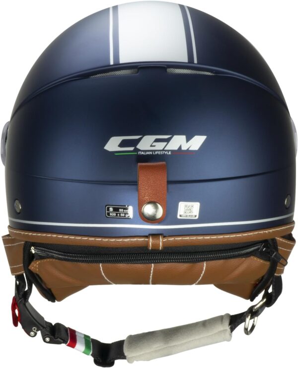 (L / 57cm) Capacete Open Face CGM 191 V PIX Vintage Azul Prata Satinado