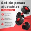 Halteres Ajustáveis 2 Em 1 com Barra até 10 kg