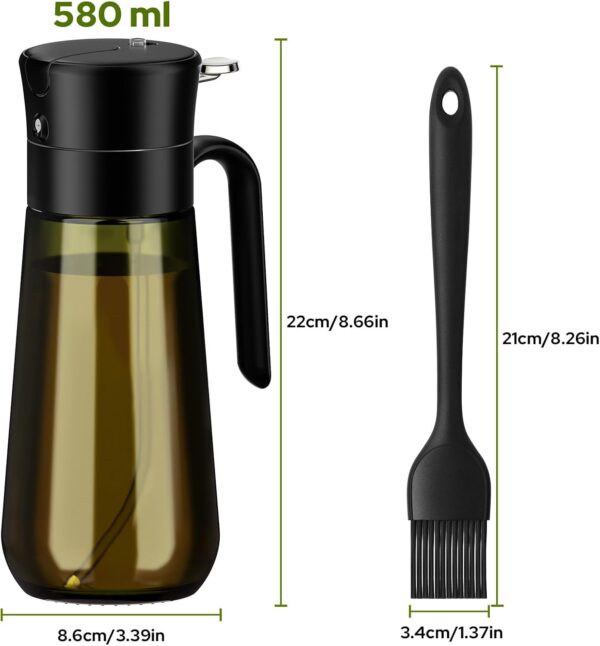 Pulverizador de Azeite / Óleo 2 Em 1 com Pincel Opaco 580ml