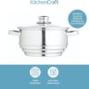 Panela para cozinhar a vapor 3 Níveis KitchenCraft Aço Inox