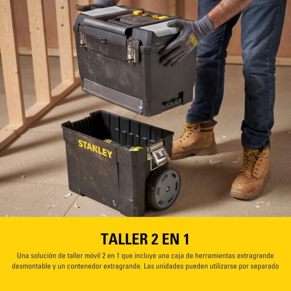 third_B001IBFEZQ_131_130326 Carrinho / Trolley para Ferramentas STANLEY 2 Em 1 Empilhável e Caixa de Ferramentas Removível 1-93-968