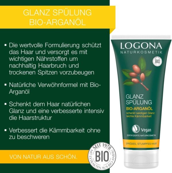 Condicionador Brilho Logona Natural Cosmetico Arganöl Bio 200 Ml