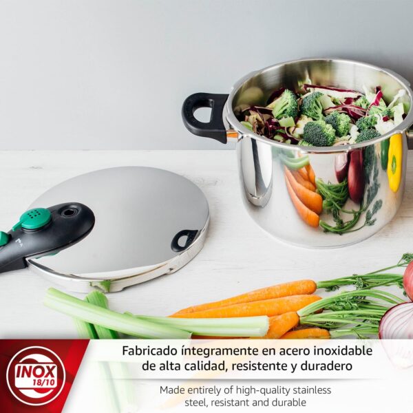 Panela de Pressão Rápida 3+6 L Magefesa DYNAMIC Aço Inoxidável apta para indução com 5 sistemas de segurança