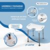 Banco Banho Mobiclinic Regulável Alumínio Branco