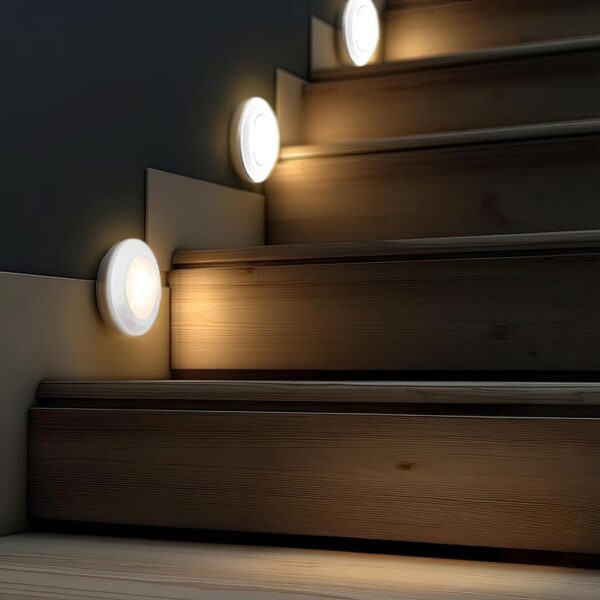 Pack luzes LED a pilhas x6 Maclean MCE165 com comando para Iluminação de Teto/Parede Fixação sem furar