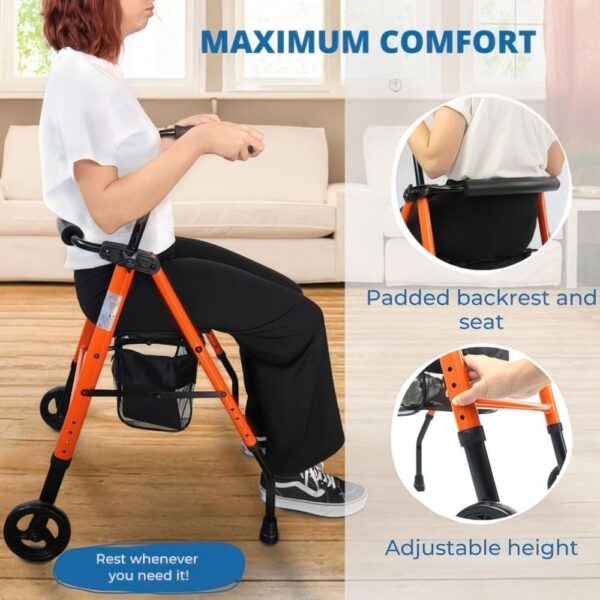 Andarilho Mobiclinic com Assento 2 Rodas 100 Kg