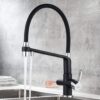 Torneira de Cozinha GRIFEMA G4010B-2 com Osmose 2 Saídas Giratória 360° Latão Preto