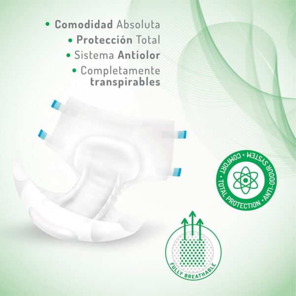 30 Fraldas para Adulto Tamanho M (40-70 Kg) Incontinência Moderada Antiodor