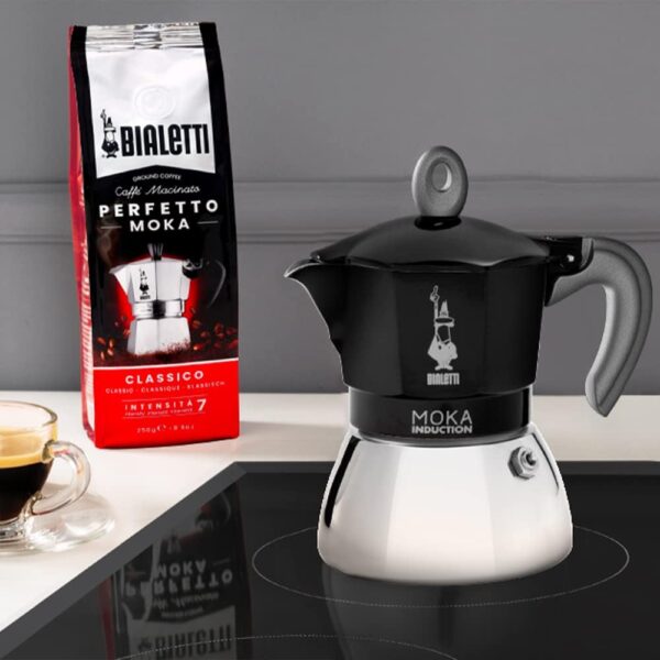 Cafeteira Moka Bialetti para Indução 2 Chávenas Preto