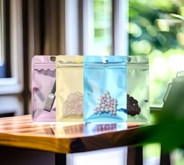 45 Sacos de Alumínio Reseláveis 7x10 cm AzulHerméticas Mylar com Fecho Zip