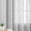 Cortinas Cinza 225x140 cm aspeto de Linho com Ilhós Treatmentex