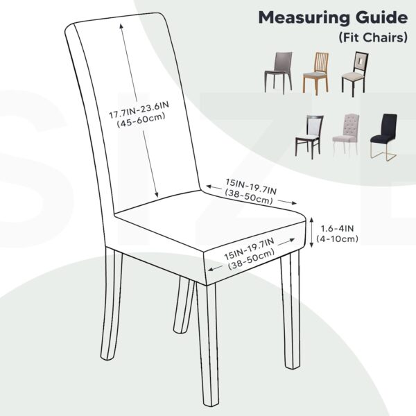 Pack de 6 Capas Elásticas para Cadeiras de Jantar Extraíveis e Duráveis Caqui