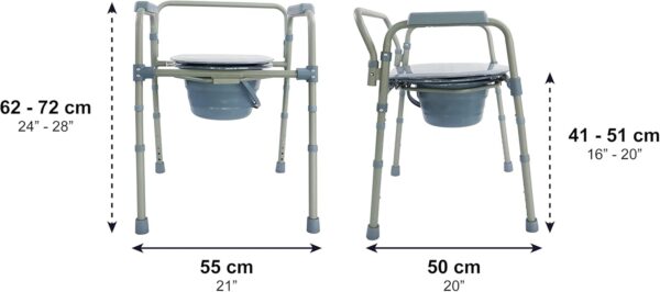 Cadeira WC com tampa altura regulável cubo removível PEPE Mobility