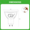 Pack 10 Lâmpadas LED GU10 6.5 W 1025LM 3000K Branco Quente Não Reguláveis 110 Graus