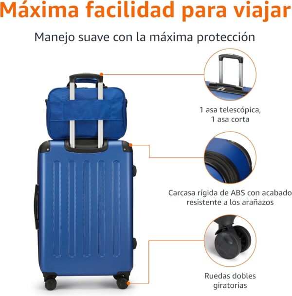 Conjunto Mala De Viagem Rigida 4 Rodas + 2 Bolsas - 38 X 23,5 X 57,5 Cm