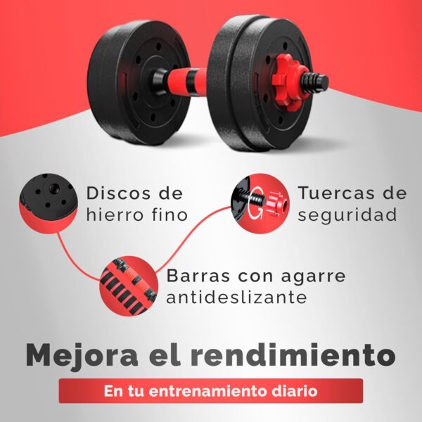 Halteres Ajustáveis 2 Em 1 com Barra até 10 kg