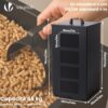 Depósito de Pellets VOUNOT 45 Kg com Rodas 36x36x76 cm Preto
