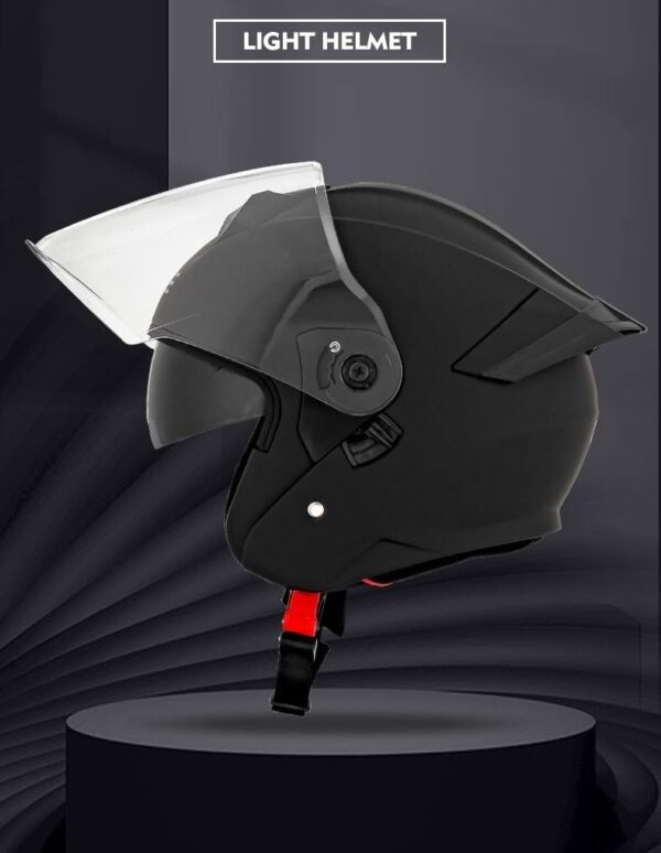 D226X3000_1775669117729_0 (L 59-60 cm) Capacete Jet Moto Forro Respirável e Confortável - Preto e Vermelho