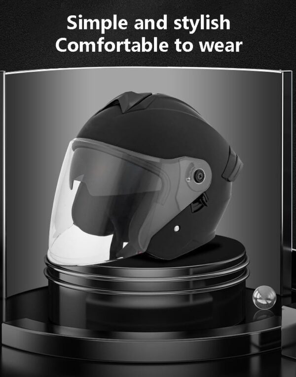 D226X3000_1775669117729_3 (L 59-60 cm) Capacete Jet Moto Forro Respirável e Confortável - Preto e Vermelho