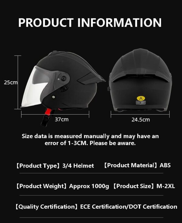 D226X3000_1775669117729_4 (L 59-60 cm) Capacete Jet Moto Forro Respirável e Confortável - Preto e Vermelho