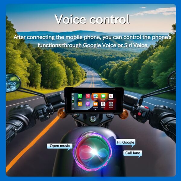 (6.86") Ecrã para Mota com CarPlay Android Auto e GPS IP67 - Preto