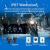 (6.86") Ecrã para Mota com CarPlay Android Auto e GPS IP67 - Preto