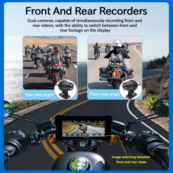 (6.86") Ecrã para Mota com CarPlay Android Auto e GPS IP67 - Preto