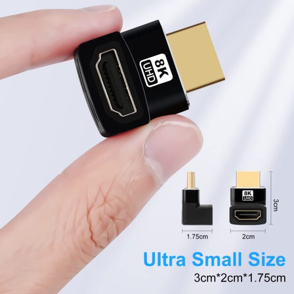 Adaptador HDMI 8K Ângulo 90 e 270 Graus Macho para Fêmea HDMI 2.1