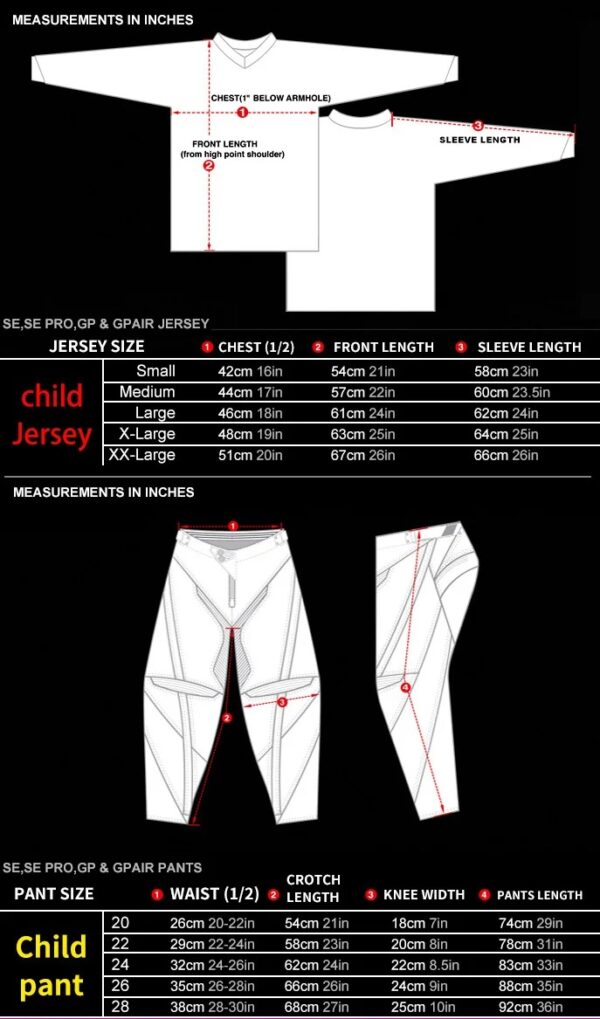 D226X3022_1775408531882_0 (XL) Equipamento de Motocross Infantil Saimeng Kit Jersey e Calças 30-40kg - Colorido