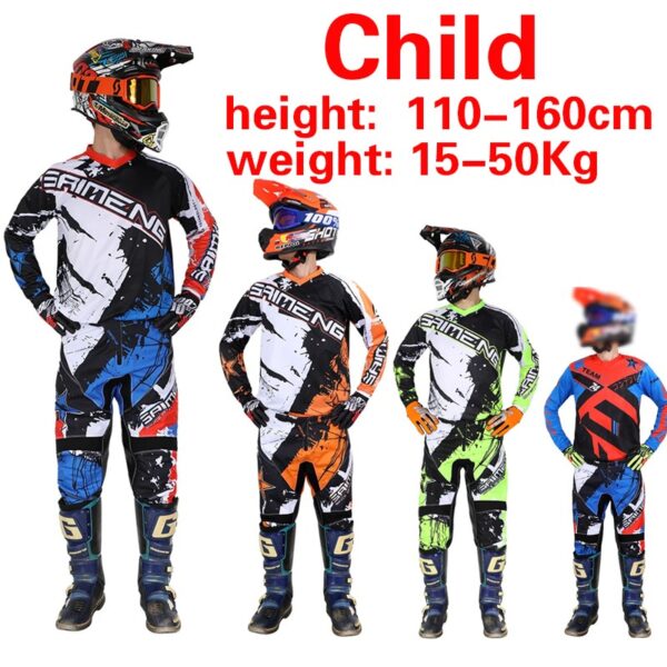 D226X3022_1775408531882_1 (XL) Equipamento de Motocross Infantil Saimeng Kit Jersey e Calças 30-40kg - Colorido