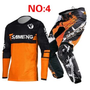(XL) Equipamento de Motocross Infantil Saimeng Kit Jersey e Calças 30-40kg - Colorido