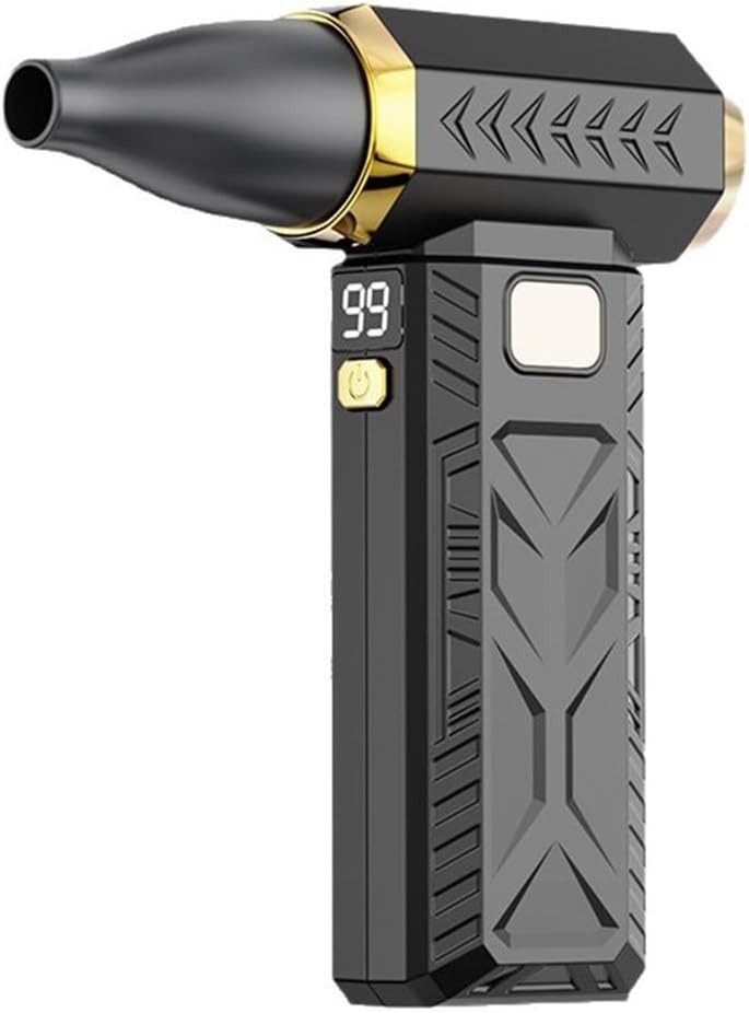 Soprador de Ar e Aspirador 2 em 1 100000 RPM 6000mAh 6 Velocidades LED - Preto