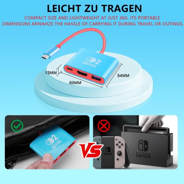 D226X3028_1775418557586_0 Base de Carregamento Switch 2 HDMI 4K 60Hz USB 3.0 PD 100W HAQIUHETO