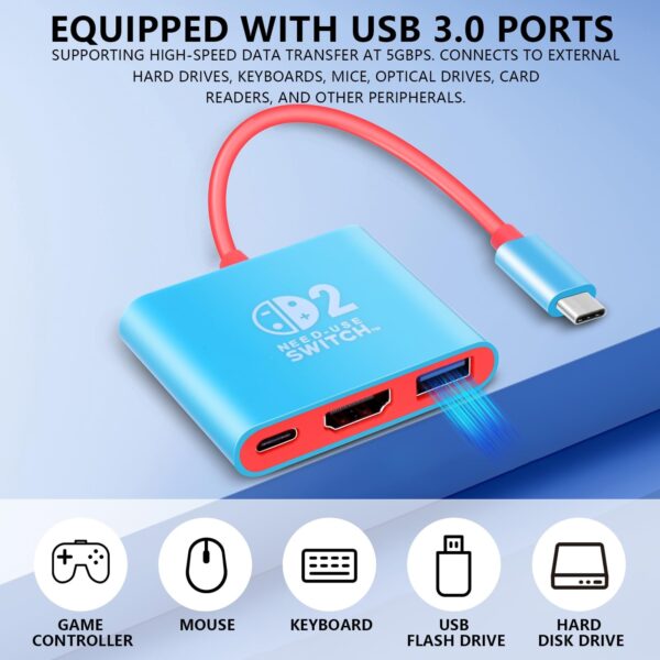 D226X3028_1775418557586_1 Base de Carregamento Switch 2 HDMI 4K 60Hz USB 3.0 PD 100W HAQIUHETO