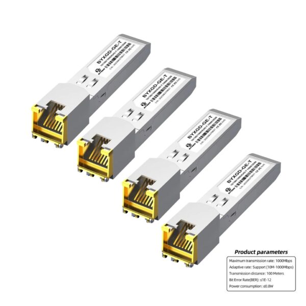 (x4) 10/100/1000Mbps RJ45 100m DDM Módulo Transceptor SFP Cobre Adaptativo BYXGD BYXGD-GE-T
