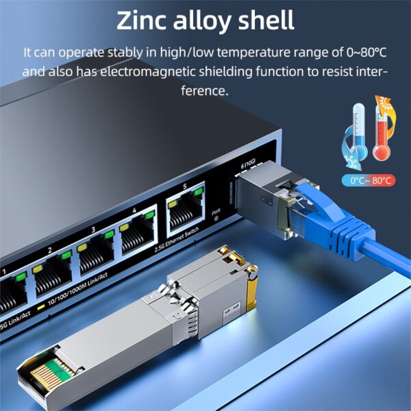 (x4) 10/100/1000Mbps RJ45 100m DDM Módulo Transceptor SFP Cobre Adaptativo BYXGD BYXGD-GE-T