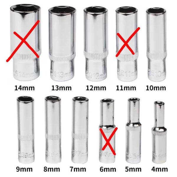 D226X3035_1775424400717_0 Jogo de Chaves de Caixa Longas Sextavadas 4-13mm 7 Peças 1/4"